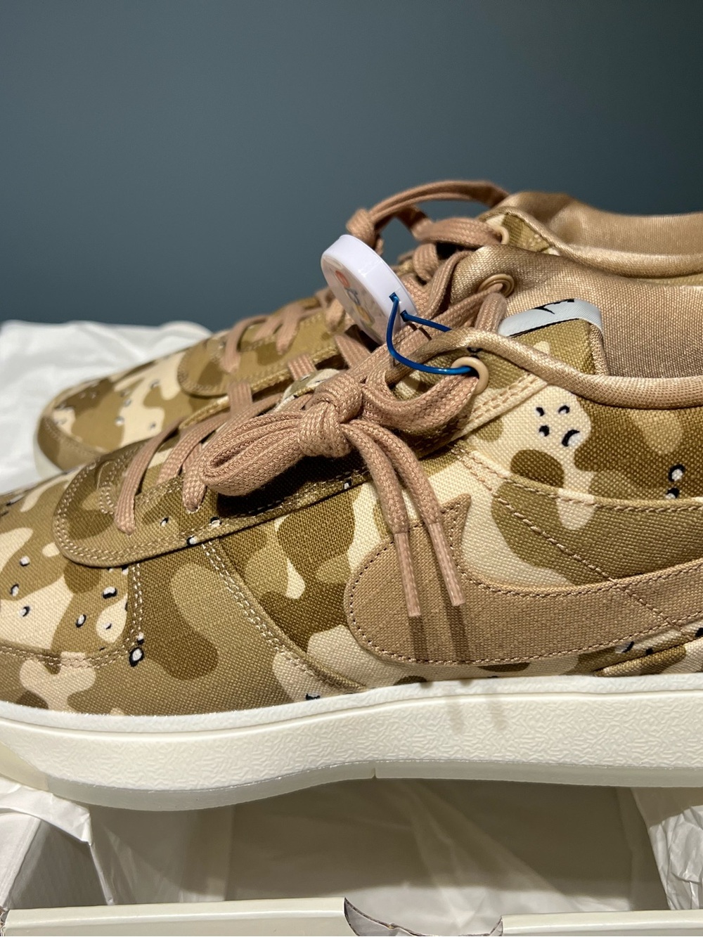 Booker 1 Nike Low-Top Desert Camo Sneakers in Tan and Khaki